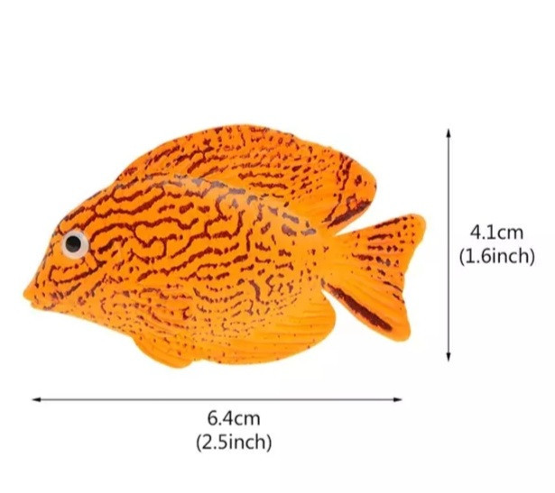 Силиконовая рыбка в аквариум 64 на 41 мм оранжевый Киев - изображение 1