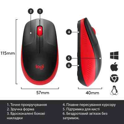 Мышка Logitech M190 Red (910-005908) Винница
