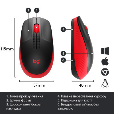 Мишка Logitech M190 Red (910-005908) Вінниця - фото 6