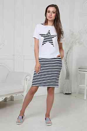 Костюм с юбкой Афина батал 54, Белый Киев