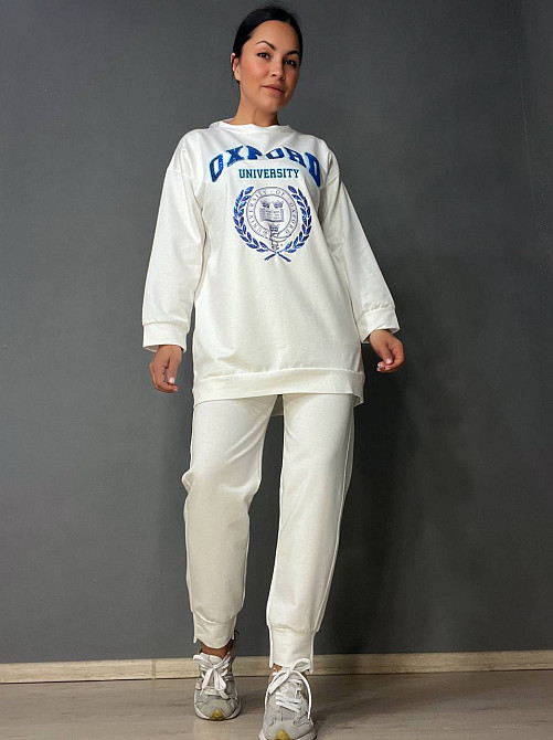 Костюм женский LSK 6011-5539 свитшот с вышивкой Oxford с джогерами белый, белый, M Киев - изображение 11