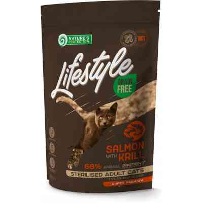 Сухий корм для кішок Nature&apos;s Protection Lifestyle Grain Free Salmon with krill Sterilised 400 г (NPLS45798) Вінниця