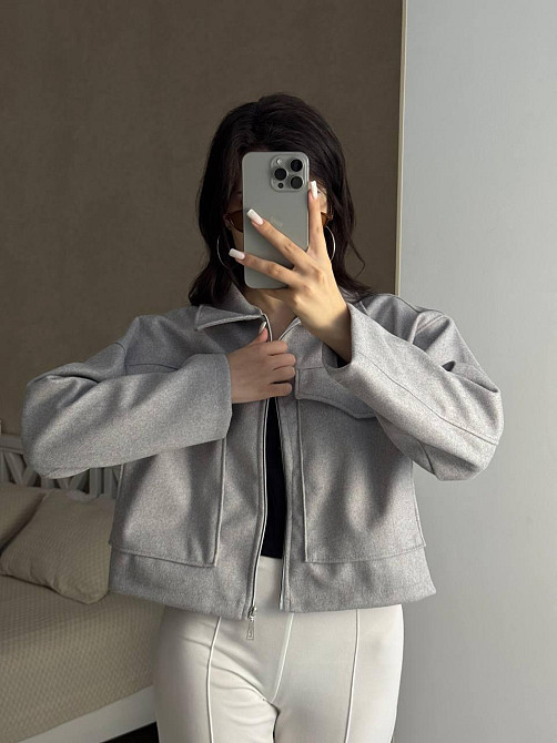 Женский повседневный оверсайз бомбер на молнии турецкий кашемир Меланж Одесса - изображение 1