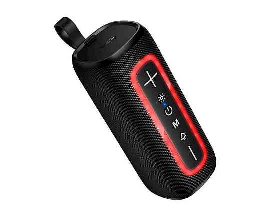Портативна колонка HC36 5Wx2/RGB/BT5.4/USB/AUX/microSD/FM/1200mAh 188х78х78см чорна ТМ HOCO Київ