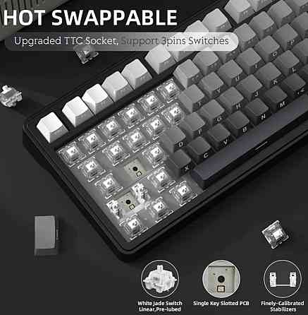 Механічна клавіатура Attack Shark X85 (Чорно-білий градієнт) Харків