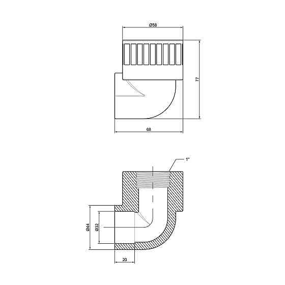 Куточок PPR Thermo Alliance 32х1" ВР Київ