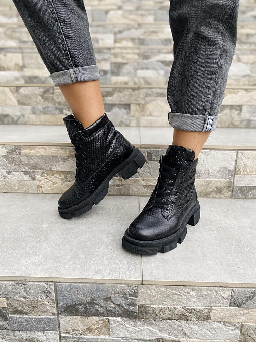 Жіночі черевики ARLEN чорні натуральна шкіра висота 13 см розмір 38 (4184) Коломия - фото 2