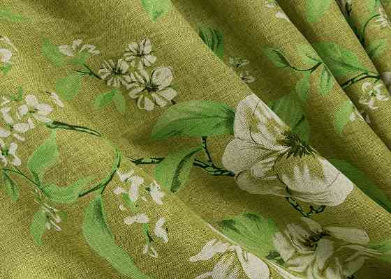 Комплект штор VR-Textil Лен Прованс 200х265 2шт и Тюль 500х265 1726ш-1809т Оливковый с белым 71-106/6 Киев