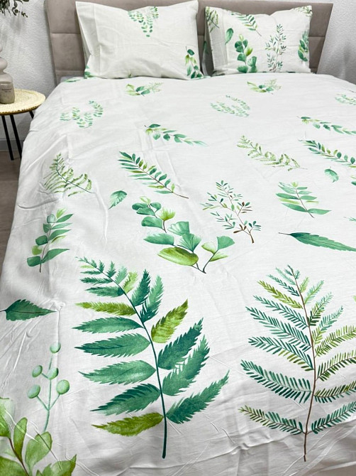 Ecotton Комплект постільної білизни Ecotton двоспальний 180х215 см Папороть біла (21204АВ) Коломыя - изображение 9
