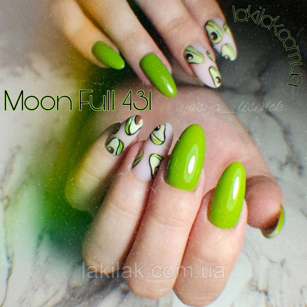 Гель-лак Moon Full Breeze color №431 насичений салатовий 8 мл Херсон - фото 1