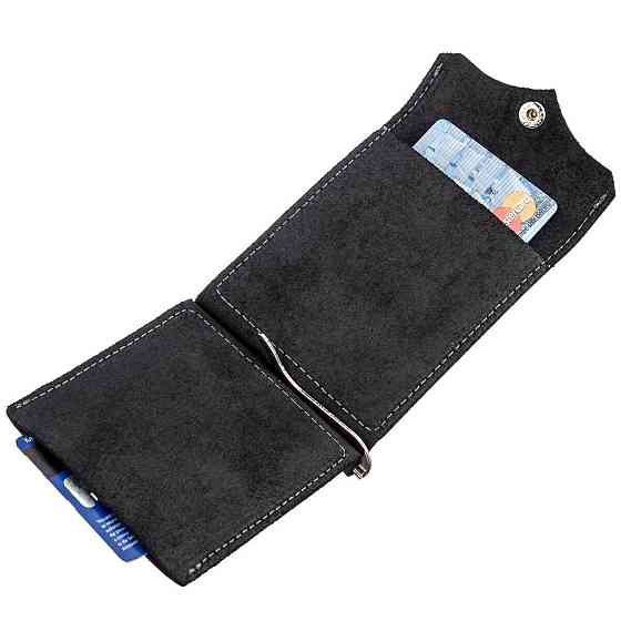 Компактный зажим для денег Черный (GRANDE PELLE) Киев