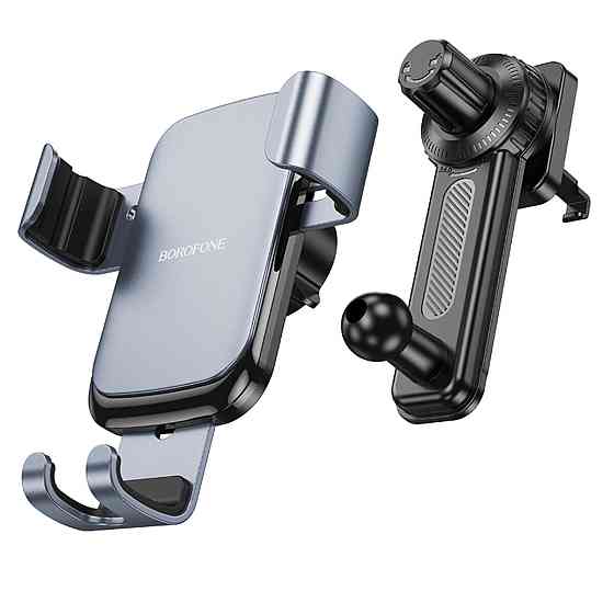 Тримач для мобільного BOROFONE BH94 Warrior gravity car holder(air outlet) Black Metal Gray (6941991105333) Київ