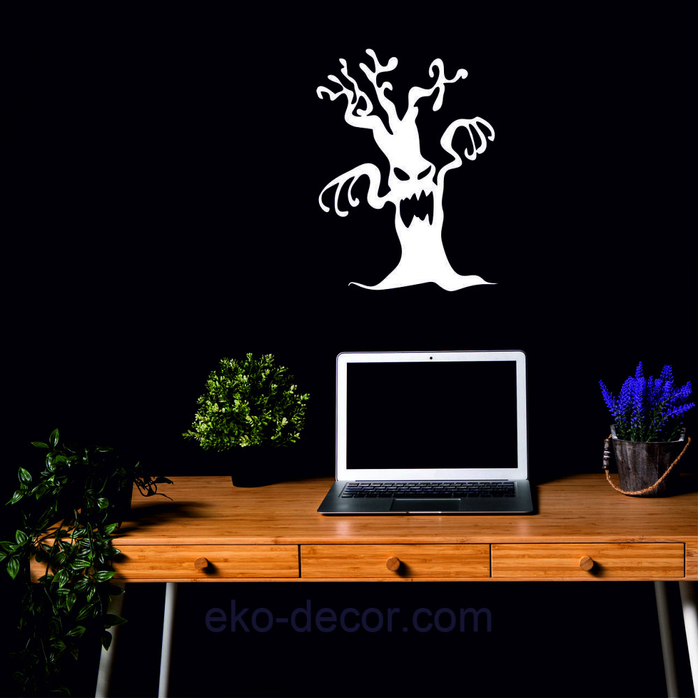 Декоративне настінне Панно «Хелловіїн, силует дерева», Декор на стіну 110*82 см, Білий Київ - фото 7