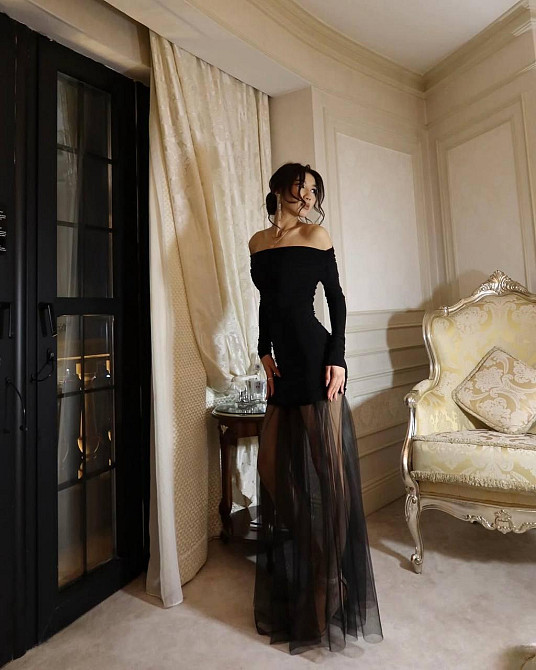 Женский элегантный праздничный комплект платье + юбка микродайвинг + сетка Одесса - изображение 5