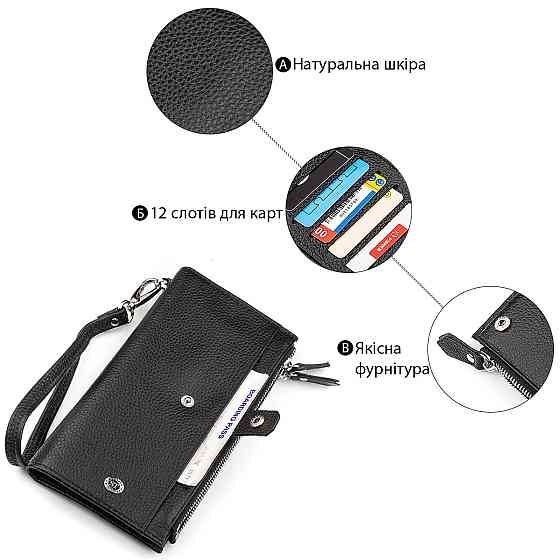 Кошелек ST Leather 18383 (ST420) надежный Черный Киев