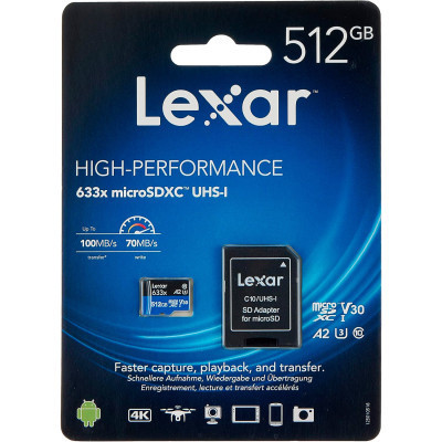 Карта пам&apos;яті Lexar 512GB microSDXC class 10 UHS-I 633x (LSDMI512BB633A) Вінниця - фото 3