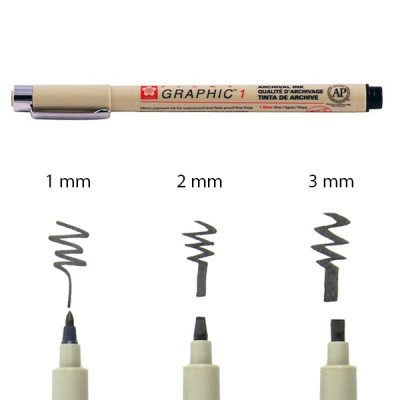 Лайнер Sakura маркер PIGMA GRAPHIC 1мм, Черный (084511366152) Винница - изображение 2