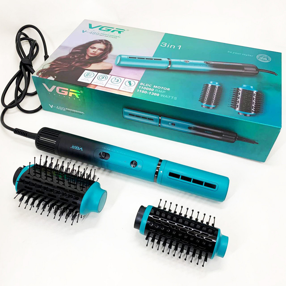 Фен для волос с ионизацией, Фен-расческа с режимом холодного обдува, Портативный фен для сушки JP-35 Львов - изображение 11