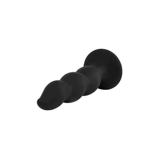 Анальная пробка с волнистой поверхностью Chisa Black Mont черная, 4.8 см Sex Aura Киев