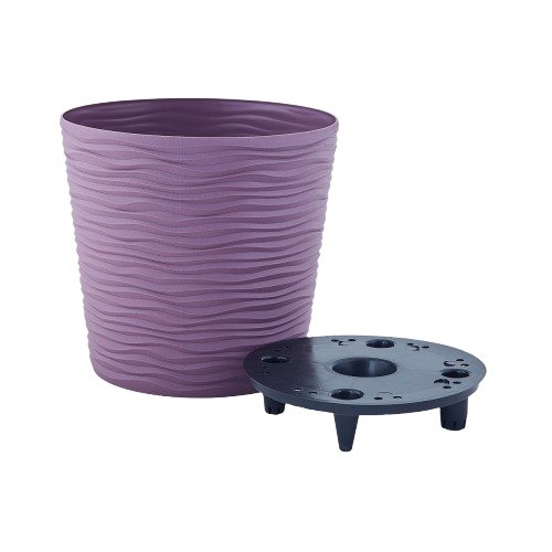 Вазон Ф'южн зі вставкою 16*14,5см низький фіолетовий Алеана Житомир - фото 1