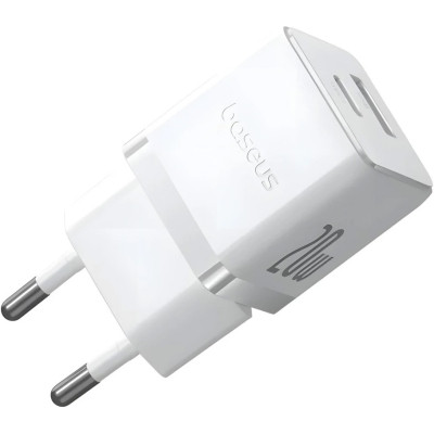 Зарядное устройство Baseus 1xUSB-C 20W + 1xUSB white + cable USB-C to USB-C 60W 1.0m (P10111608213-01) Винница - изображение 10