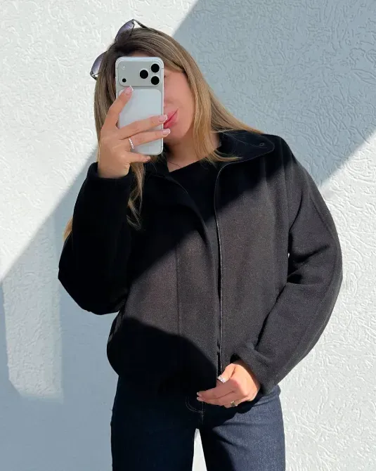 Женская оверсайз кашемировая тёплая весенняя бомбер-куртка (42-52) Одесса - изображение 8