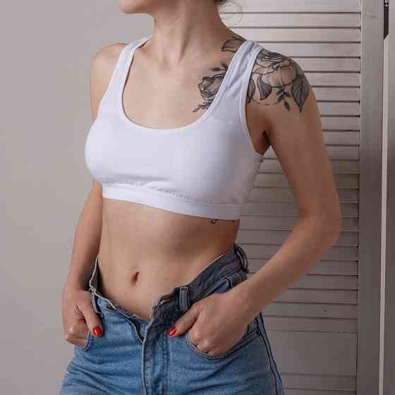 Женский хлопковый топик-борцовка Nicoletta 116321 70-75, Белый Киев