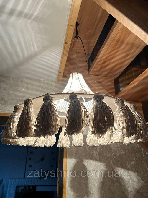 Люстра плетена кавова велика Київ - фото 5
