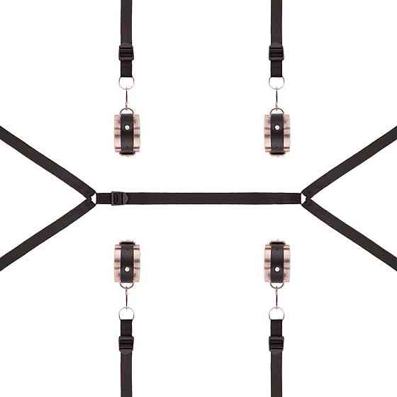 Фиксатор рук и ног для кровати Rosy Gold - Under-Mattress Restraint Set Sex Aura Киев
