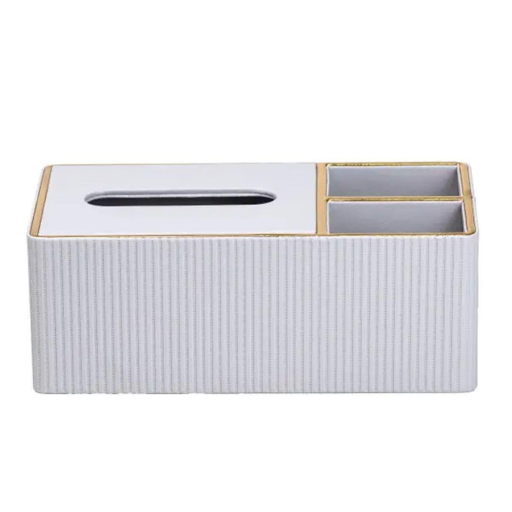 Салфетница-органайзер из эко-кожи 3 отделения 27*14*10 см Белый HP9128 Киев - изображение 1