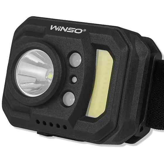 Фонарь налобный Winso 250Lm, 3W XPE+3W COB, 850mAh, с сенсором белый/красный Львов