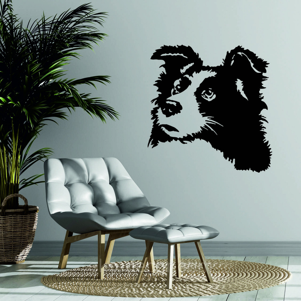 Декоративне настінне Панно «Бордер-Колі», Декор на стіну 70*68 см, Чорний Київ - фото 1