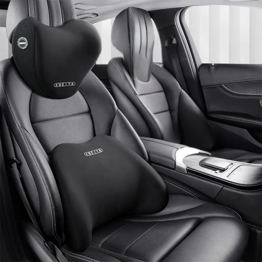 Набор подушек в машину под шею и спину в авто,подушки на подголовник и спинку сиденья,черные Каменец-Подольский - изображение 1