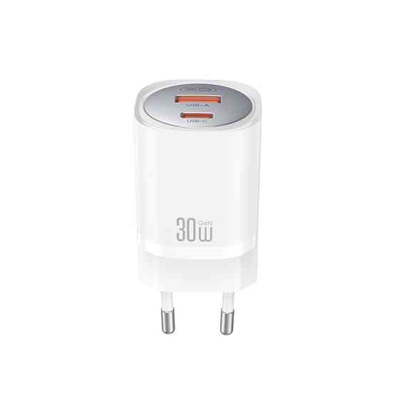 Мережевий зарядний пристрій XO CE21 PD30W/PPS33W 1USB-A+1USB-C + Lightning кабель білий Львів