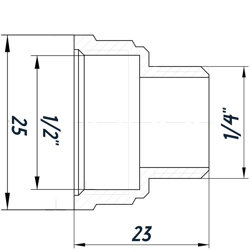 Перехідник редукційний 1/2″х1/4″ВЗ латунний LP313S OPTIMUM (000030925) Київ - фото 2
