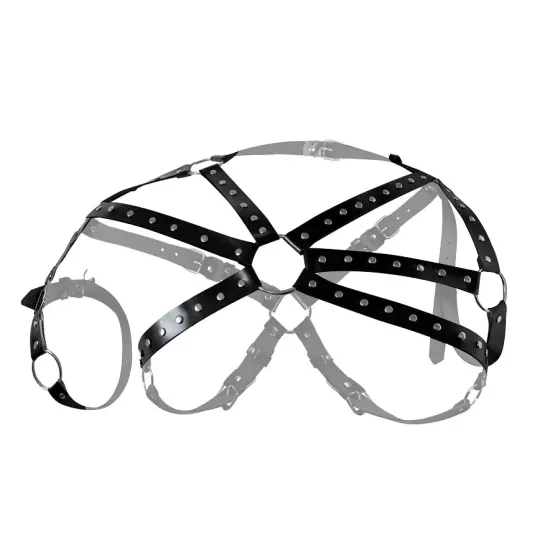 Чоловіча портупея Art of Sex - Ares, натуральна шкіра, колір Чорний, розмір XS-M Львів