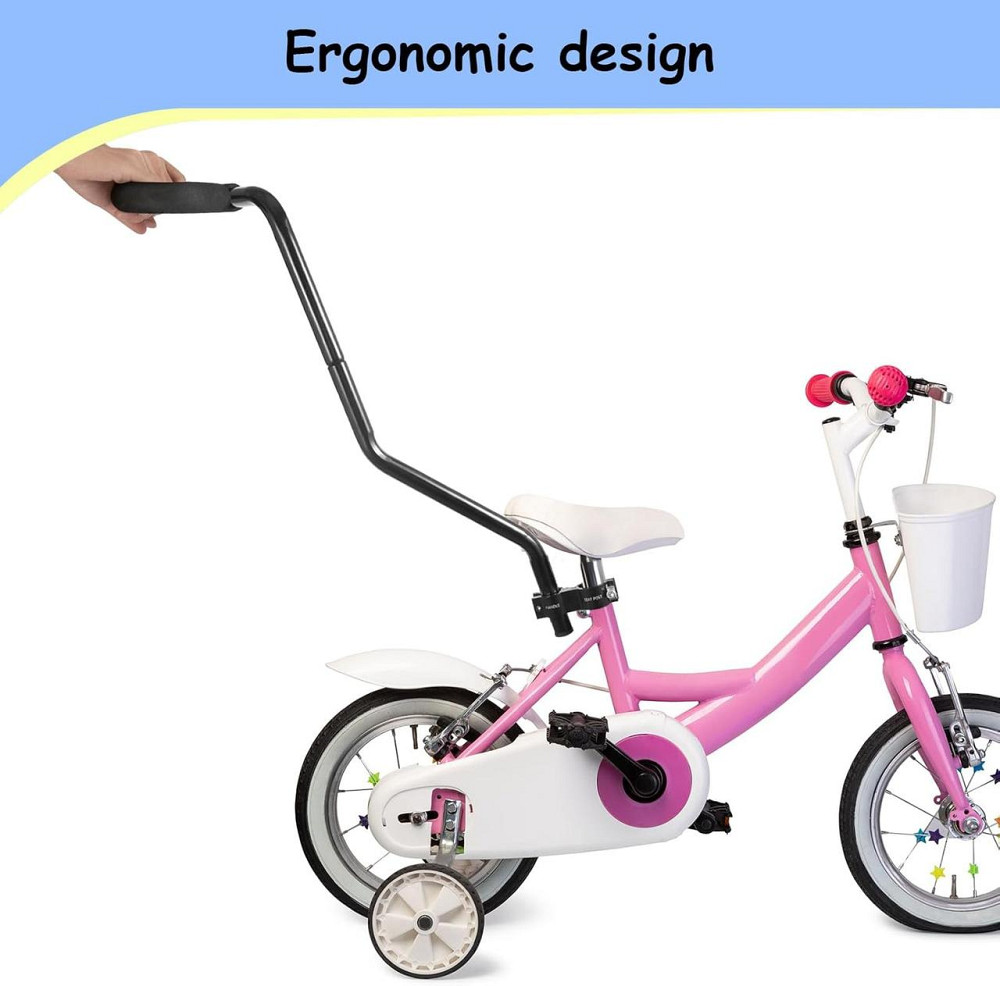 Ручка-тримач для навчання їзди на дитячому велосипеді, штовхач для біговелу для балансування алюмінієвий чорний Київ - фото 2