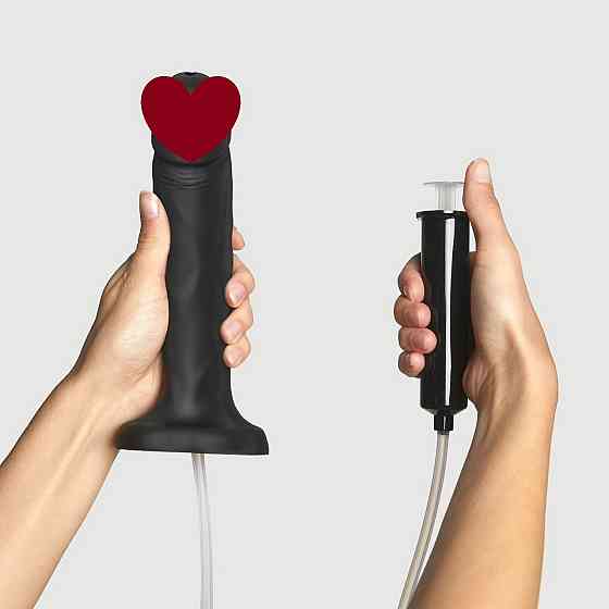 Фалоімітатор, що кінчає Strap-On-Me Squirting Cum Dildo Realistic Black, діам. 3,9 см, силікон Sex Aura Київ