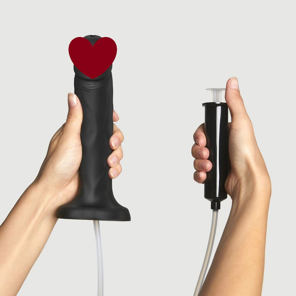 Фалоімітатор, що кінчає Strap-On-Me Squirting Cum Dildo Realistic Black, діам. 3,9 см, силікон Sex Aura Київ - фото 1