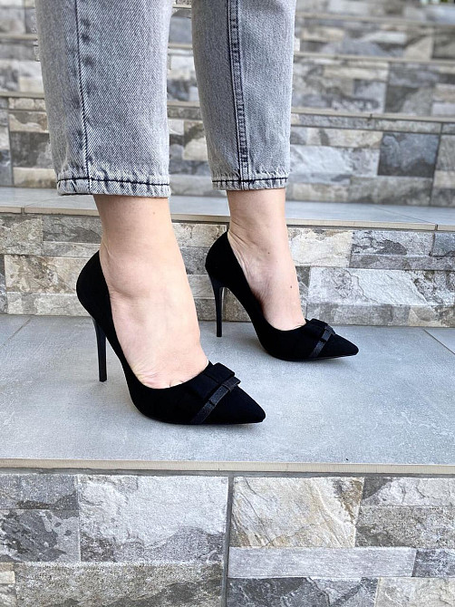 Comer Туфлі жіночі COMER чорні еко-замша каблук 10см 37р.-24см 39р.-25см (3344) Коломыя - изображение 7