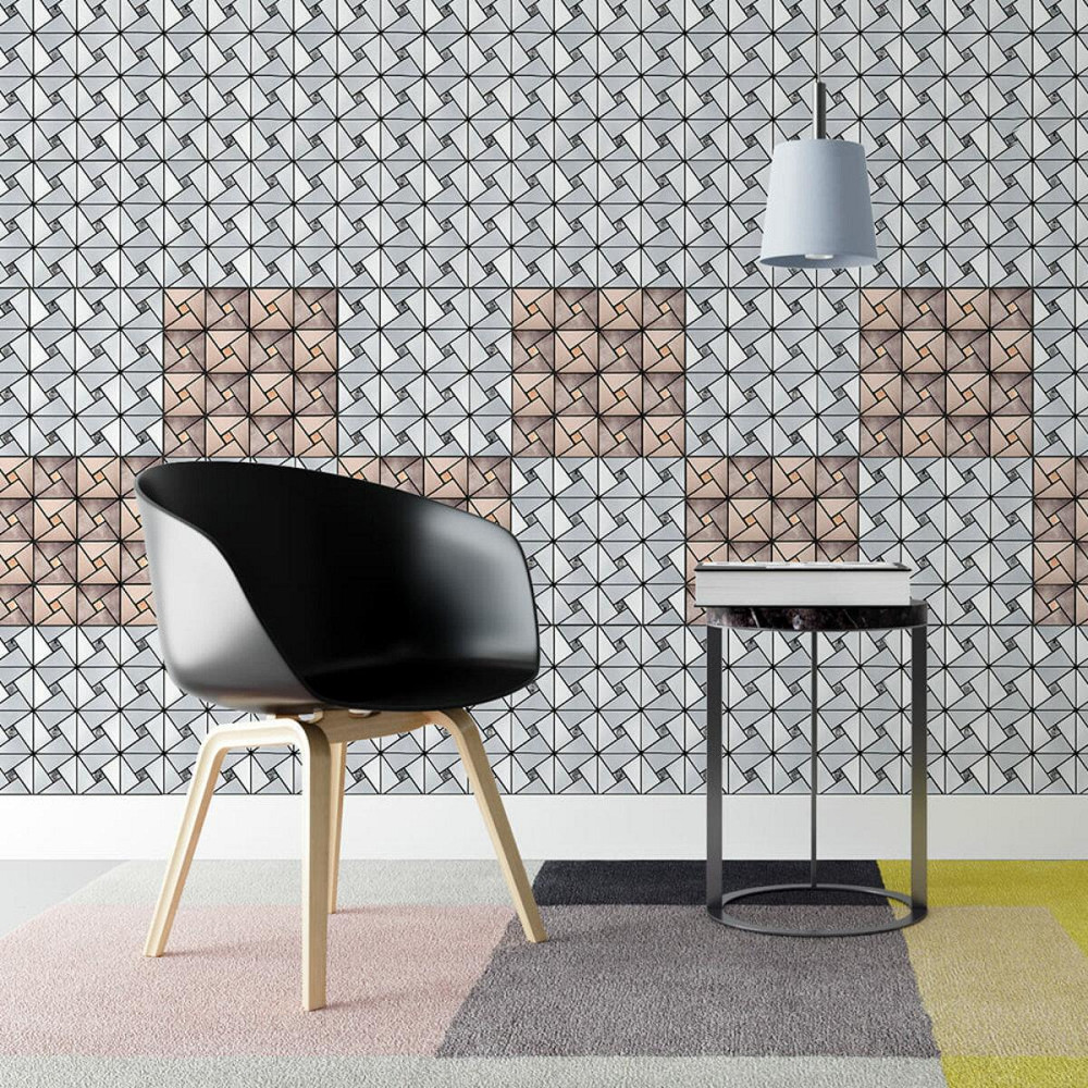 Самоклеющаяся алюминиевая плитка 300х300х3мм Бежевая со стразами SW-00001774 Киев - изображение 5