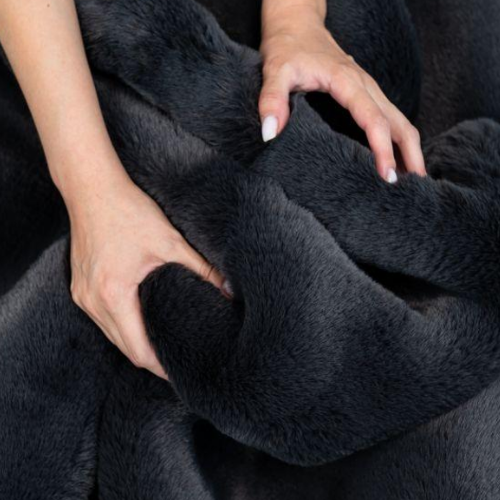 Килимок для підлоги з еко-хутра ТМ Dariana Elegant 60*120 см темно-сірий Житомир