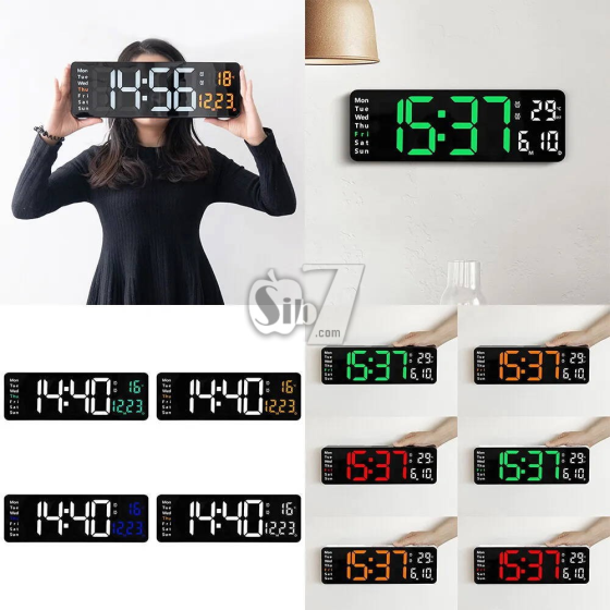 Цифровые настенные часы DS-6629 с зелеными LED-цифрами, пультом, температурой, датой, будильником, таймером, USB Киев
