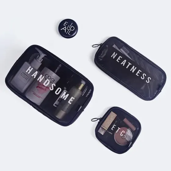 Дорожная косметичка прозрачная (22×11×2см), Косметичка для путешествий / Женская косметичка XL-1015 Коломия