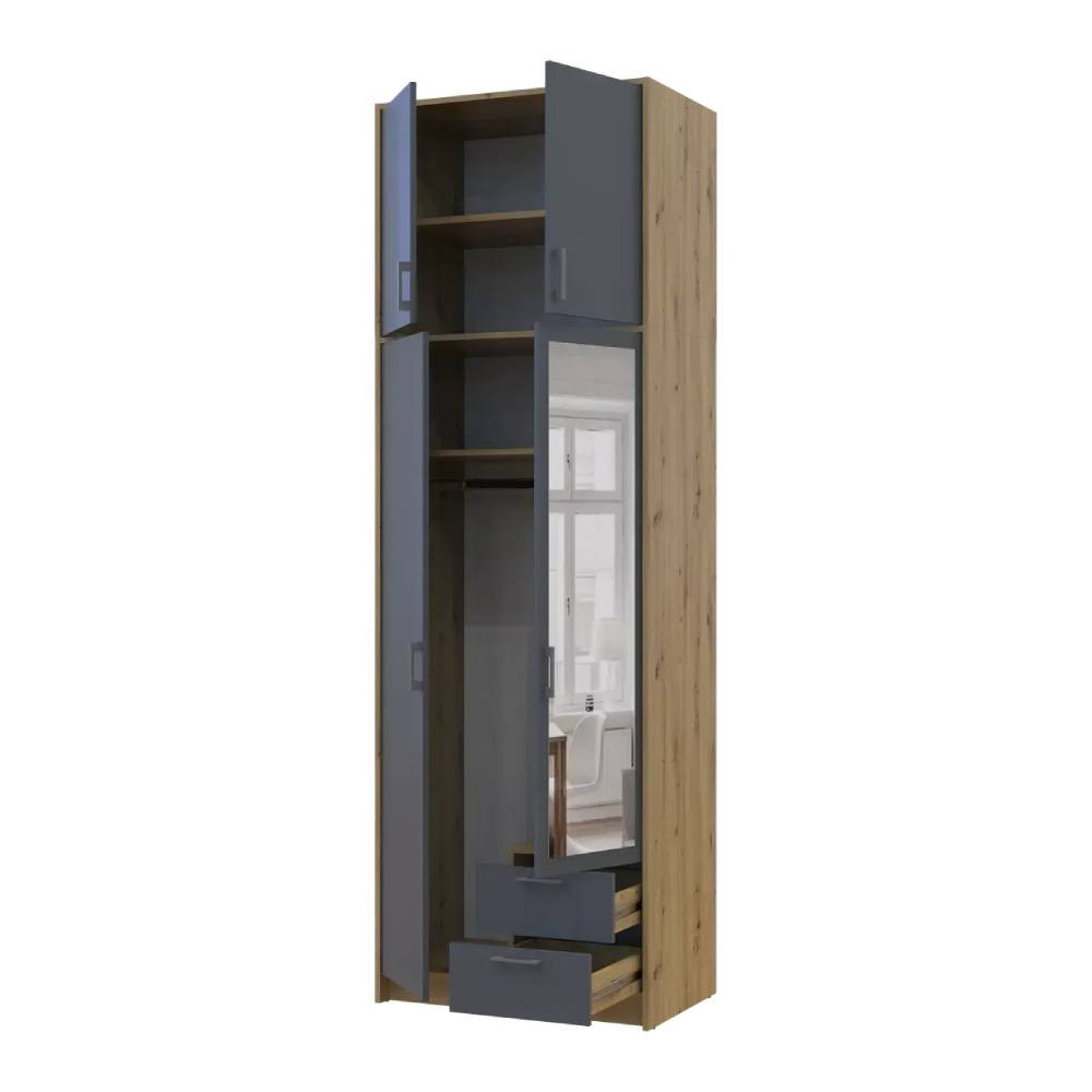 Антресоль висока Doros Ронді Дуб Артизан/Графіт 2 ДСП 82х52х65 (DRS-011905) Львів - фото 9