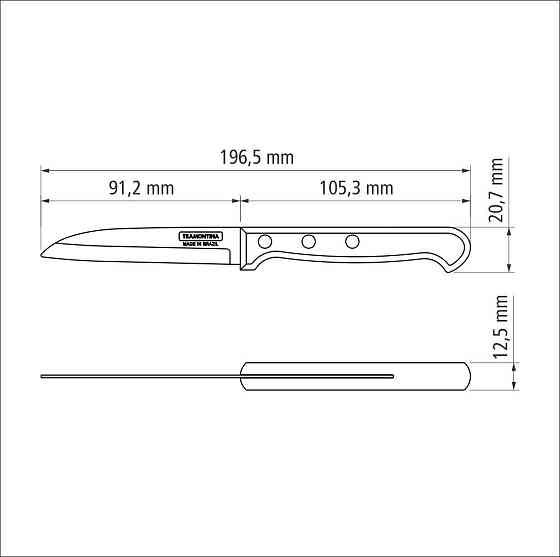Ніж для овочів Tramontina Polywood, 76 мм (6740804) Київ