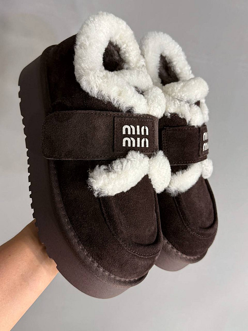 Ботинки женские Hengji 720-6 угги замшевые на меху с липучкой коричневые, 36, 23 см Киев - изображение 18