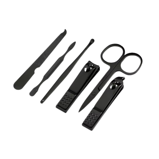 Набор инструментов для маникюра и педикюра дорожный набор ножницы,пинцет,пилочка 6 шт в кейсе цвет черный Каменец-Подольский