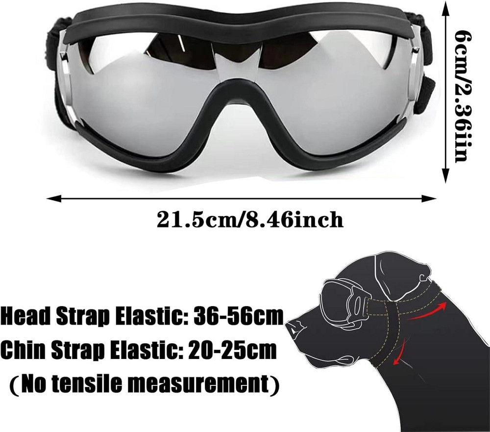 Захисні окуляри для собак з УФ-захистом, регульовані, вітрозахисні, водонепроникні, проти запотівання, для великих порід Київ - фото 5