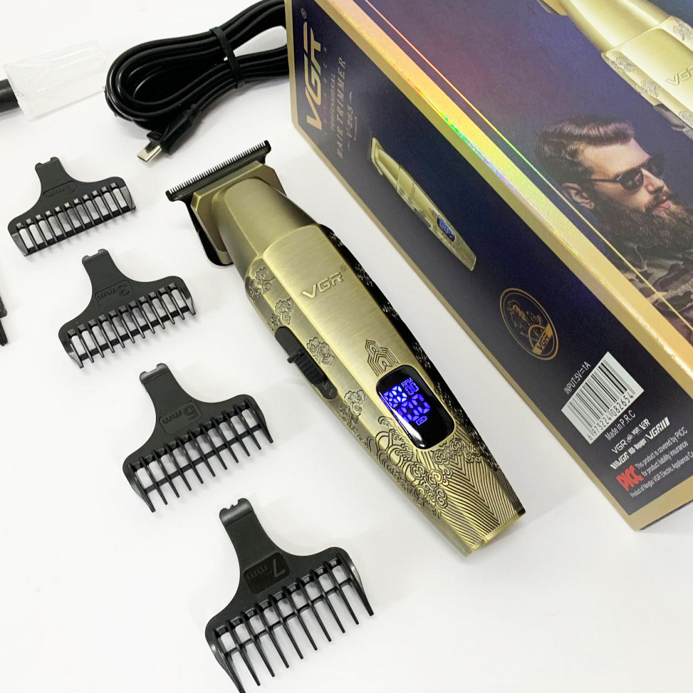 Електрична машинка для стрижки VGR V-265, Стильна машинка для стрижки Бритва тример KZ-72 Київ - фото 7